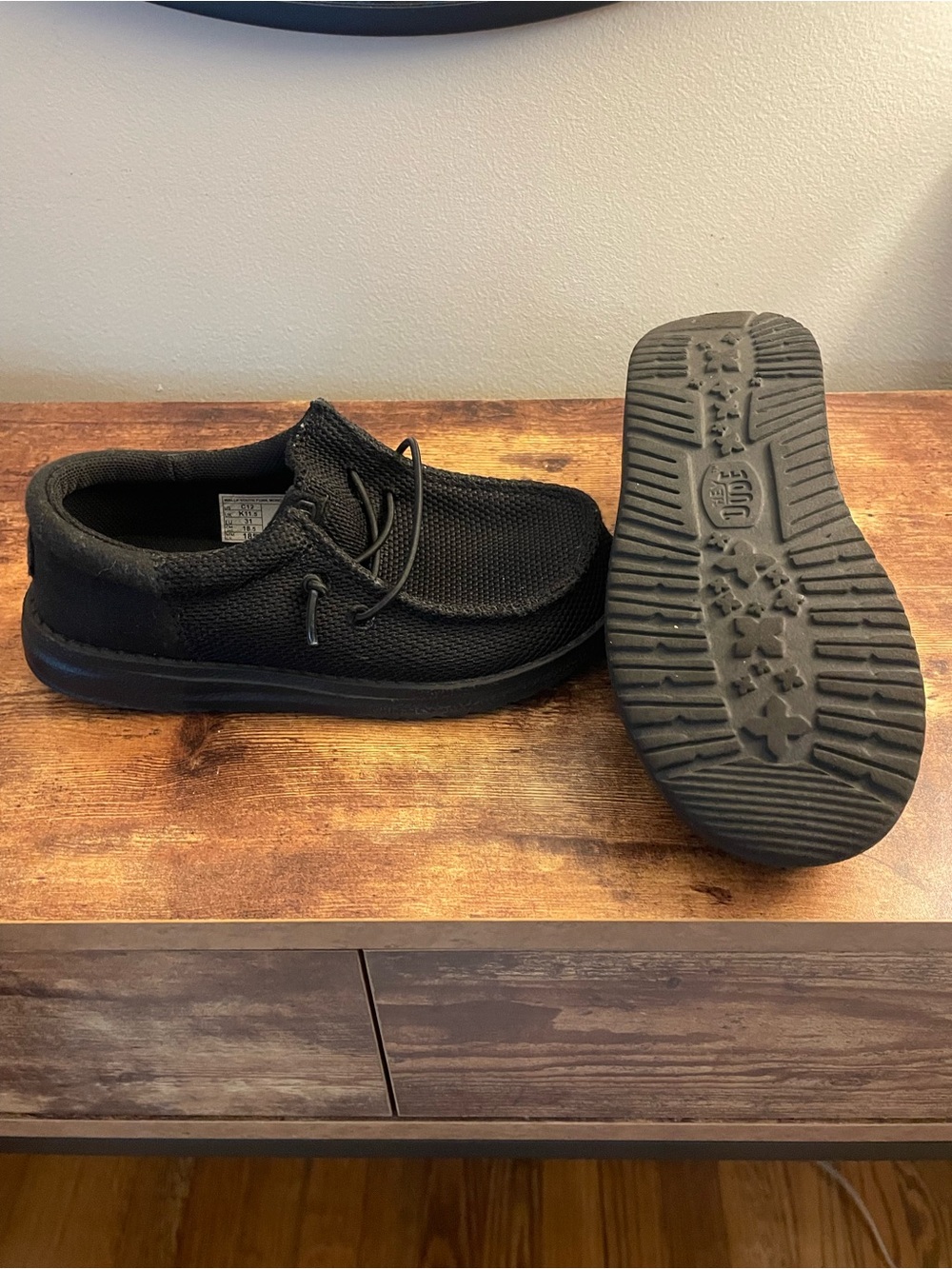 Hey Dude Kids Black Slip-On Loafers
